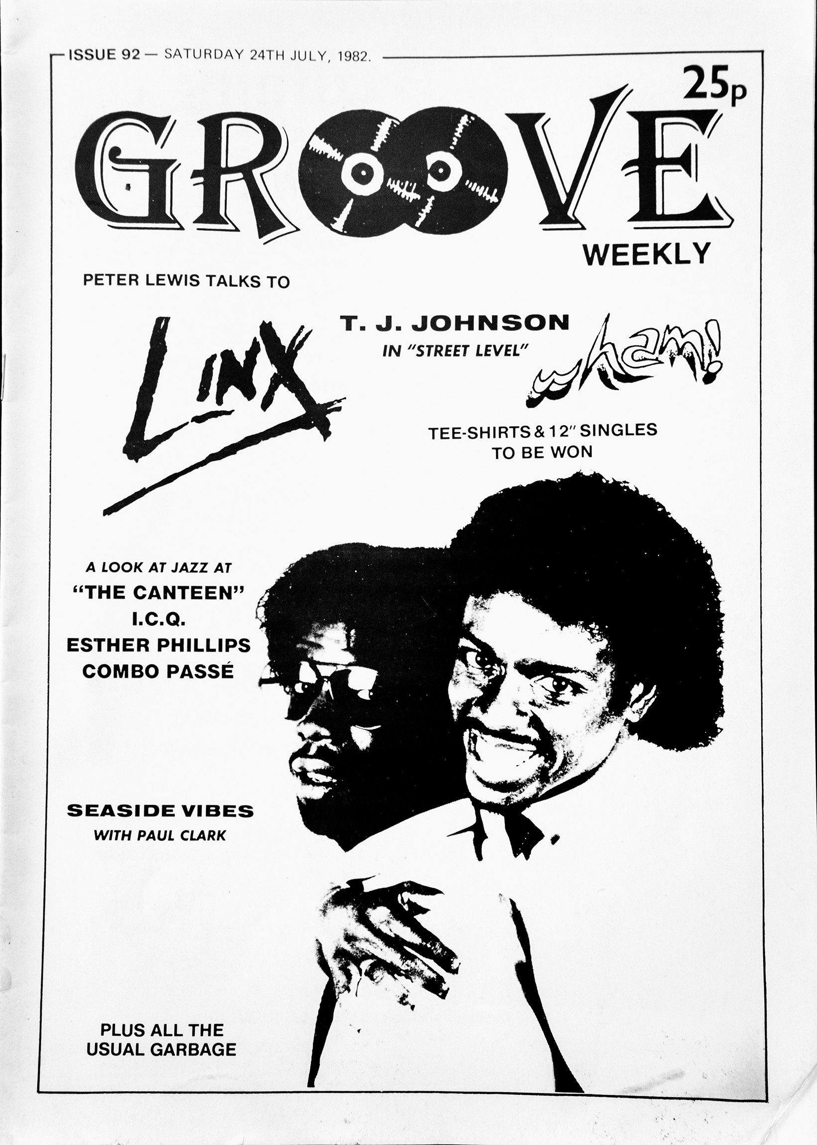 Linx on the cover of <i>Groove Weekly</i>. Courtesy of Greg Wilson.